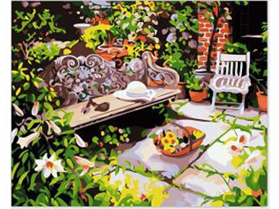 DIY digital oil painting colorful courtyard. - OBL835058