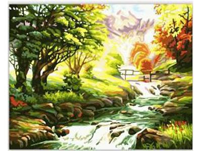 DIY Digital Oil Painting Mountain Creek. - OBL835059