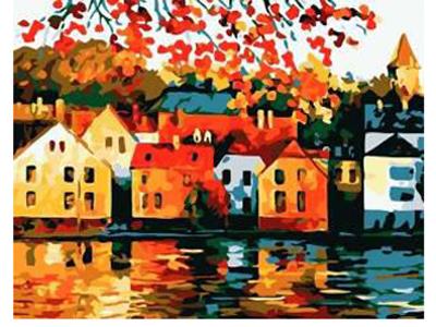 DIY Digital Oil Painting Quiet Town. - OBL835073