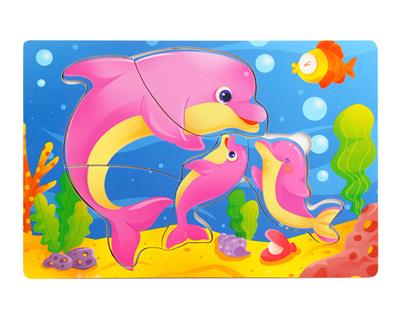 WOODEN DOLPHIN COLOURING PUZZLE - OBL836898