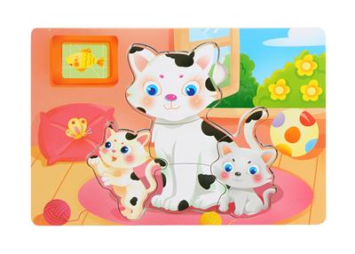WOODEN KITTENS FILL IN COLOR PUZZLES. - OBL836900