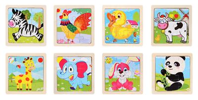 WOODEN ANIMAL SMALL 9 PIECES PUZZLE - OBL836902