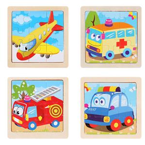 WOODEN TRAFFIC SMALL 9 PIECE PUZZLE. - OBL836904