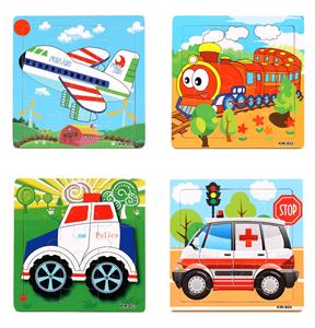 WOODEN TRAFFIC 9 PIECE PUZZLES. - OBL836908