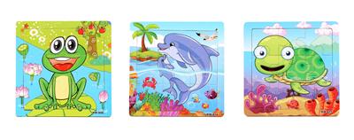 9 PIECES OF PUZZLES ON THE WOODEN SEA FLOOR. - OBL836909