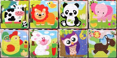 16 PIECES OF WOODEN ANIMAL PUZZLE - OBL836910