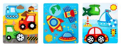 WOODEN STEREOSCOPIC OVERLAY TRAFFIC PUZZLES. - OBL836928