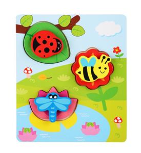 WOODEN THREE-DIMENSIONAL OVERLAY INSECT PUZZLE. - OBL836929