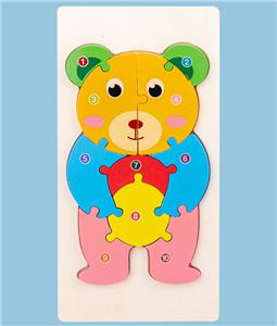 WOODEN STEREOSCOPIC BEAR DIGITAL PUZZLE. - OBL836932