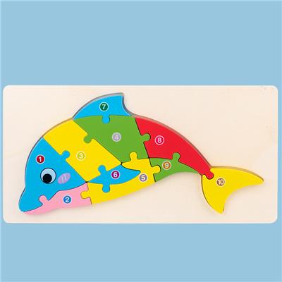 WOODEN 3D DOLPHIN DIGITAL PUZZLE - OBL836936