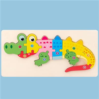 WOODEN STEREO CROCODILE DIGITAL PUZZLE. - OBL836939