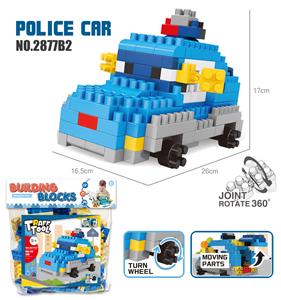 POLICE CAR CAN ROTATE LARGE PARTICLE BUILDING BLOCKS (174PCS) - OBL838122