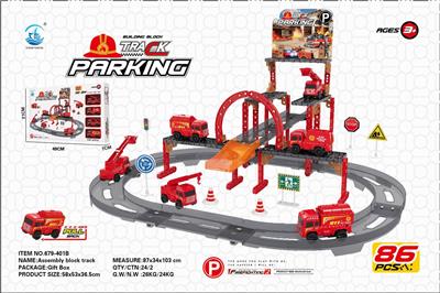DIY BUILDING BLOCKS FIRE PARKING 86PCS. - OBL838493