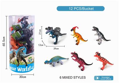 PVC桶装（搪胶恐龙12只装） - OBL838722