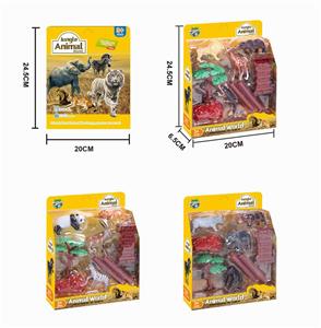 小动物组合场景套装（3款混装） - OBL838725