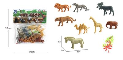 8款野生+1树叶    实心软胶动物套装 - OBL838748