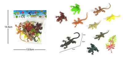 8款爬行+1树叶    实心软胶动物套装 - OBL838769