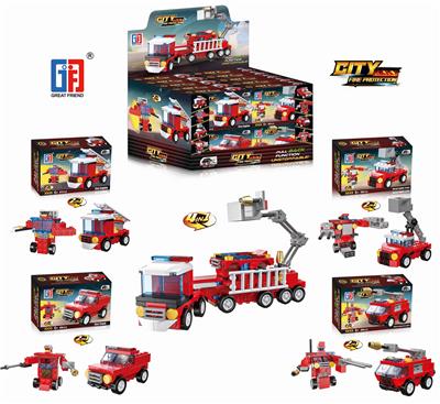 URBAN FIRE BUILDING BLOCKS 4 IN 1 FORCE FIRE ENGINE SERIES. - OBL839651
