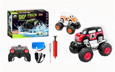 DIY迷你涂鸦、2.4G遥控、四驱、水陆两栖、充气轮皮 - OBL840049