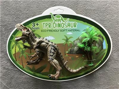 TPR实心仿真恐龙小霸王龙棕色 - OBL841844