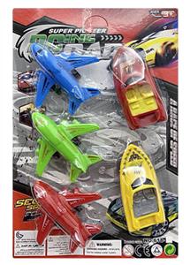 THREE SOLID COLOR RECOIL AIRCRAFT AND TWO RECOIL SHIPS - OBL843677