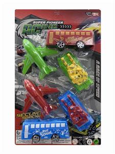 TWO SOLID COLOR RECOIL AIRCRAFT AND TWO TANKS AND TWO BUSES - OBL843679