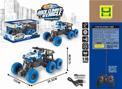 6X4牧马人四驱四通警察攀爬遥控车 - OBL843945