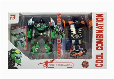 ROBOT DINOSAUR WITH MANUAL DEFORMATION AND CAR WITH MANUAL ONE BUTTON DEFORMATION - OBL844418