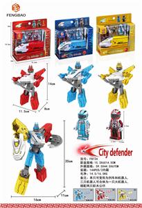THREE IN ONE TRAIN DEFORMATION ROBOT AND BUILDING BLOCK DOLL - OBL844441