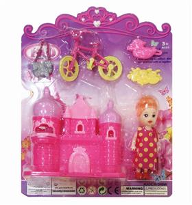 CASTLE AND LITTLE PRINCESS AND LITTLE BIKE - OBL844958