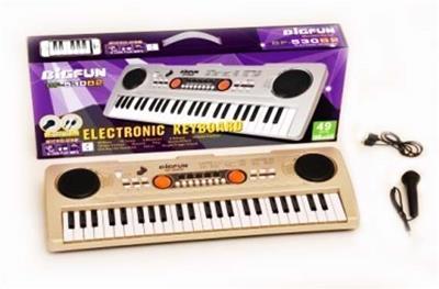 49-KEY ELECTRONIC PIANO WITH MICROPHONE/USB POWER CORD AND USB STICK TO PLAY MUSIC SOCKET. - OBL846016
