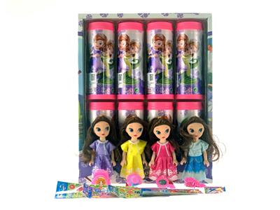 6寸索菲亚配发夹帽.书包.梳镜.彩贴（8PCS/盒） - OBL847549