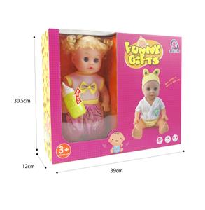 14 INCH GLUE HEAD / BLOW BOTTLE BODY LIVE EYE DOLL SET - OBL847770