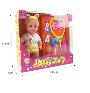 14 INCH GLUE HEAD / BLOW BOTTLE BODY LIVE EYE DOLL SET - OBL847774
