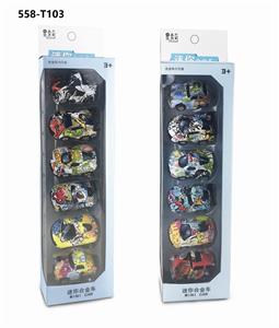 6 GRAFFITI-BACK ALLOY CARS - OBL847942