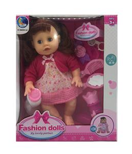 12 INCH LIVING EYE 12 TONE IC DRINKING AND URINATING DOLL WITH BOTTLE AND COMB GLASS BLOWING TUBE ACCESSORIES - OBL848068