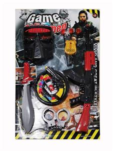 AK SOFTBALL GUN WITH KNIFE MASK POLICE SUIT - OBL848839