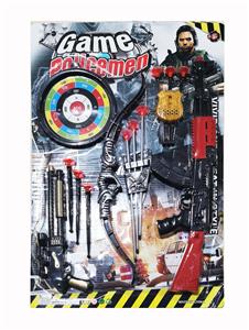AK SOFTBALL GUN WITH BOW AND ARROW RIFLE POLICE SUIT - OBL848840
