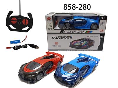 1:18四通遥控车布加迪乌玻璃赛车（红、大兰、乌兰）(室内灯光） - OBL848973