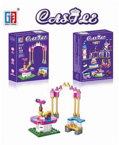 益智女孩城堡积木公主茶桌凉亭（109PCS）（可4款混装） - OBL849254