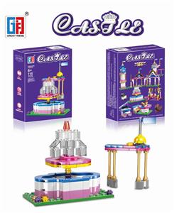 益智女孩城堡积木公主城堡喷泉配凉亭（115PCS）（可4款混装） - OBL849256