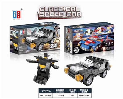 益智城市跑车积木回力福特跑车（56PCS)可四款混装 - OBL849263