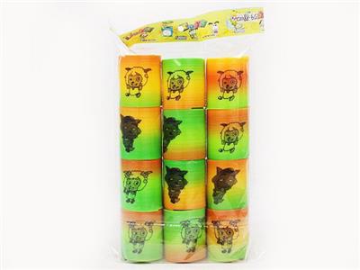 HAPPY SHEEP AND GRAY WOLF RAINBOW CIRCLE - OBL849695