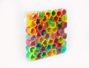 50 SPECIAL-SHAPED GOLD POWDER RAINBOW RINGS - OBL849724