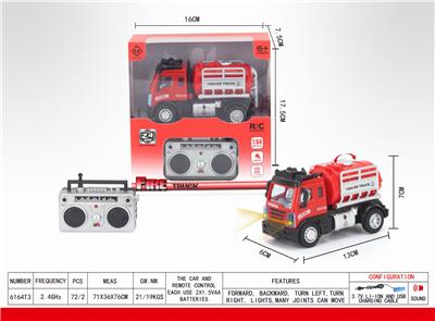 1：64四通2.4G遥控水罐消防车（欧式） - OBL851404