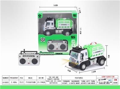 1：64四通2.4G遥控环卫洒水车（欧式） - OBL851407