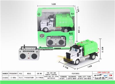 1：64四通2.4G遥控环卫垃圾车（美式） - OBL851409