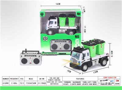 1：64四通2.4G遥控垃圾桶环卫车（欧式） - OBL851413