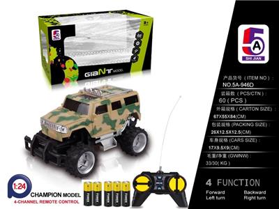 1: 24 CAMOUFLAGE HUMMER JEEP CROSS COUNTRY REMOTE CONTROL VEHICLE (POWER PACKAGE) - OBL852423