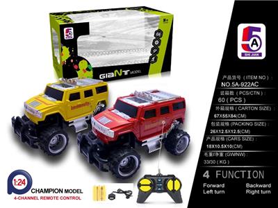 1: 24 SIMULATION HUMMER JEEP CROSS COUNTRY REMOTE CONTROL VEHICLE (POWER PACKAGE) - OBL852446